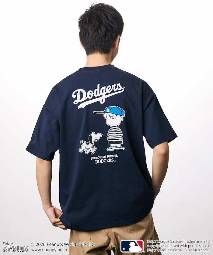 PEANUTS×MLB Exclusive Big Silhouette Back Print T-Shirt / DODGERS 【Limited Edition】