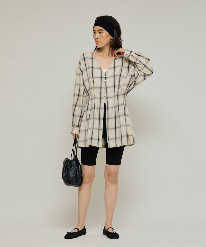 Ombre Check Tuck Shirt / Tunic