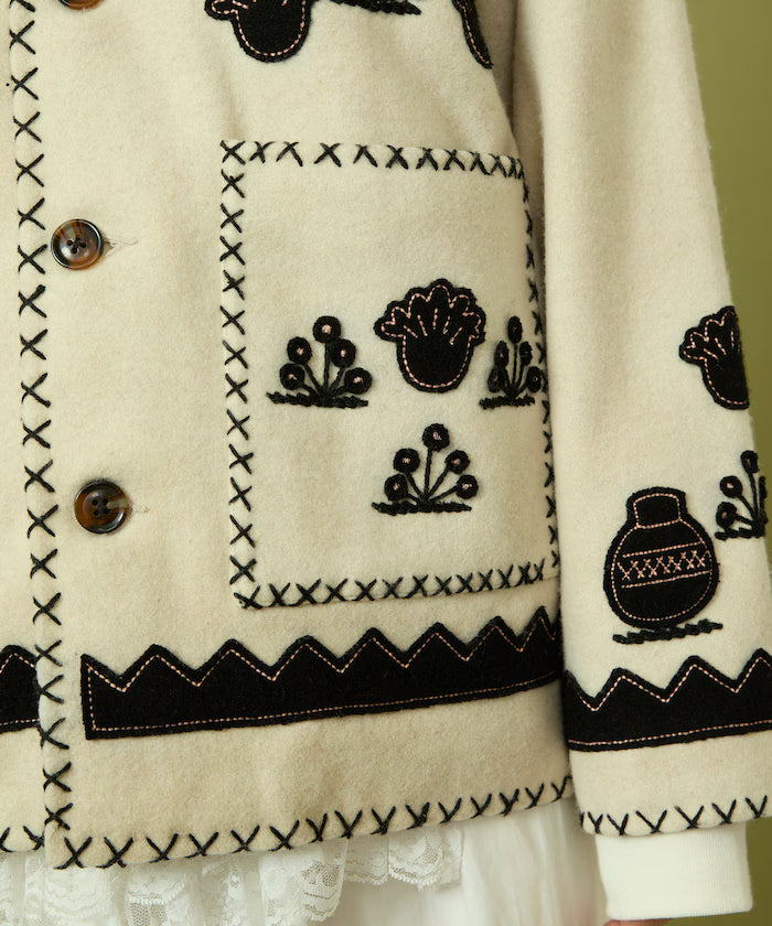 Indian Embroidery Wool Mexican Jacket