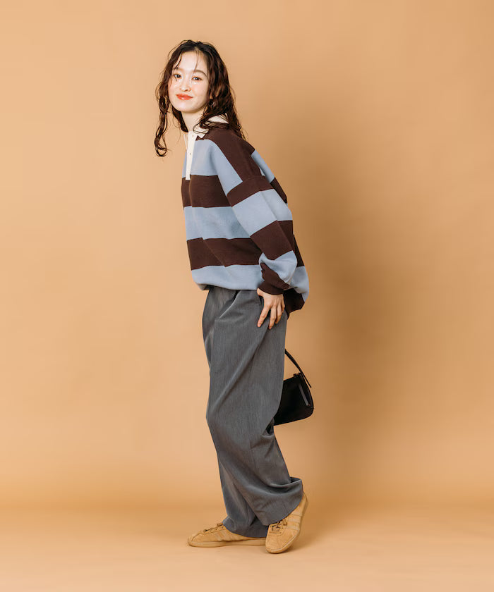 Big Silhouette Border Knit Rugby Shirt [Limited Edition]