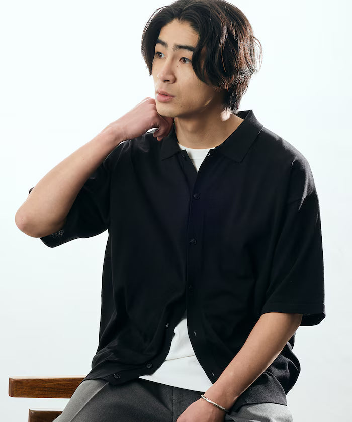 Relax Fit Relax Fit Cool Touch Polo Color Short Sleeve Knit Shirt [Limited Edition] - Black
