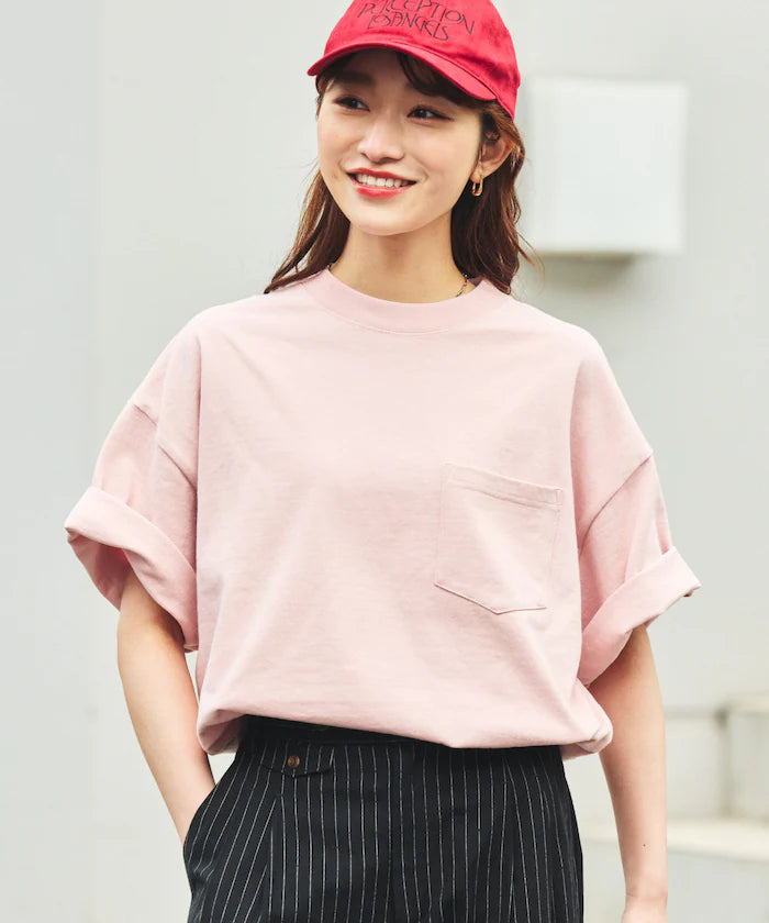 9 oz Heavyweight Big Silhouette Crew Neck Pocket T-Shirt / Heavyweight [Limited Edition] - Pink