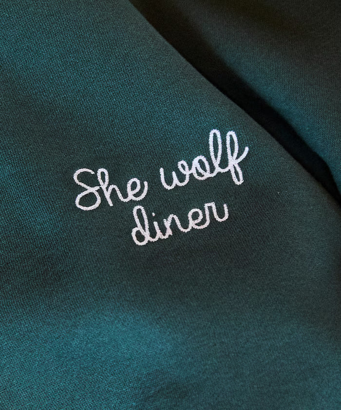 SHE WOLF DINER×FREAK'S STORE/She Wolf Diner Limited Edition Big Silhouette Back Embroidery Hoodie/WOLF 【Limited Release】