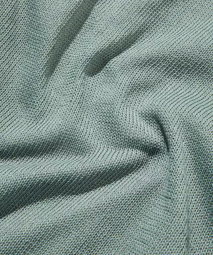 Sheer Knit Polo Shirt & Cotton T-Shirt Layered Set