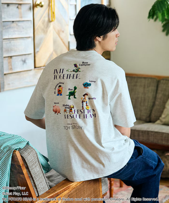 [TOY STORY] Exclusive Back Print Crew Neck T-Shirt / RANDOM [Limited Edition] - Ash Gray