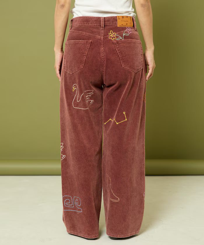 Chain Stitch Corduroy Pants
