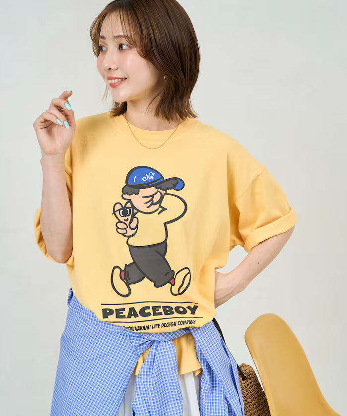 [May 22 12:00 Start of Sales] kaoyorinakami × FREAK'S STORE / Kaoyorinakami Special Order Peace Boy Tee