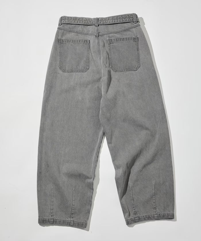 BELTED WIDE DENIM