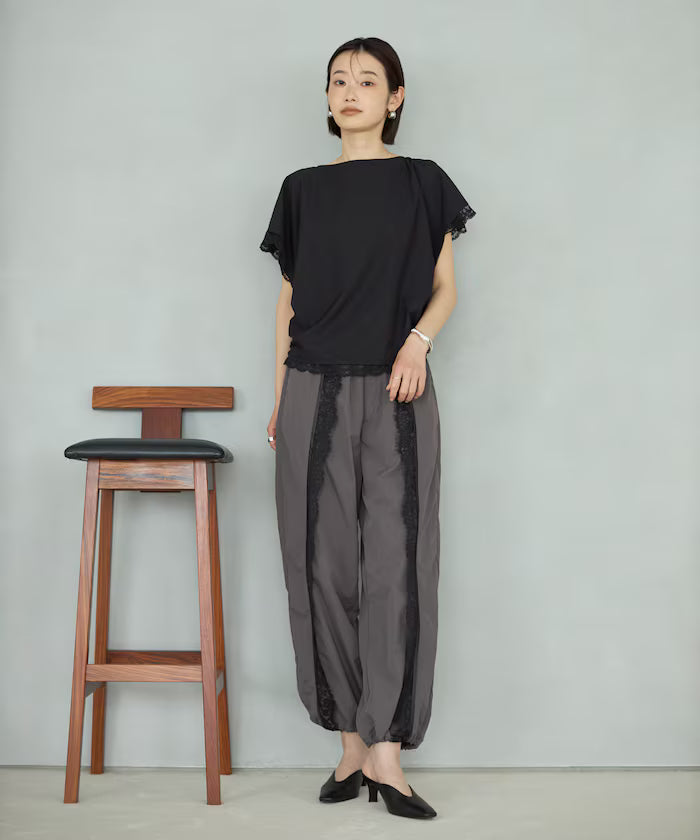 Handkerchief Sleeve Shirring Blouse