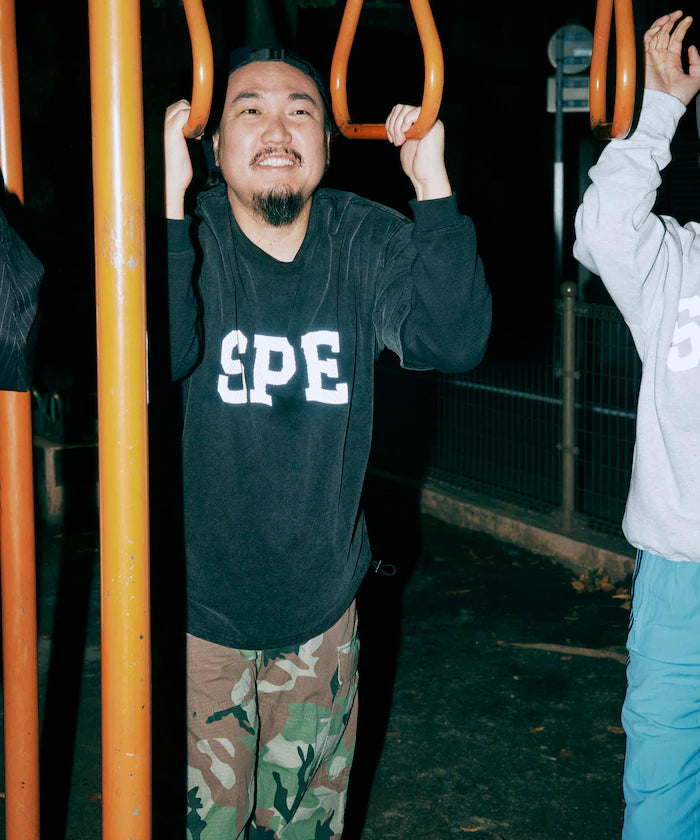 SPE × FREAK'S Reflector Print Crew Neck T-Shirt - Black