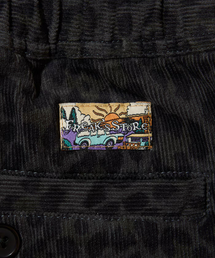 Wide Straight Silhouette All-Over Print Light Corduroy Easy Pants [Compatible with Set Up]