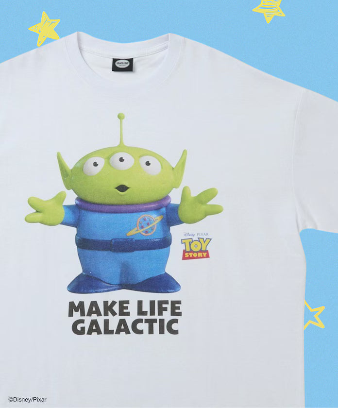 [April 20 12:00 release][Made to Order Product] 'Toy Story' Exclusive Character Print Crew Neck T-shirt Limited Edition - White-Little Green Men