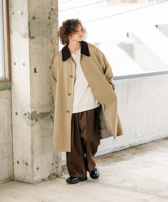 Wide Silhouette Staple Twill Easy Slacks/Wide Slacks [Limited Edition]