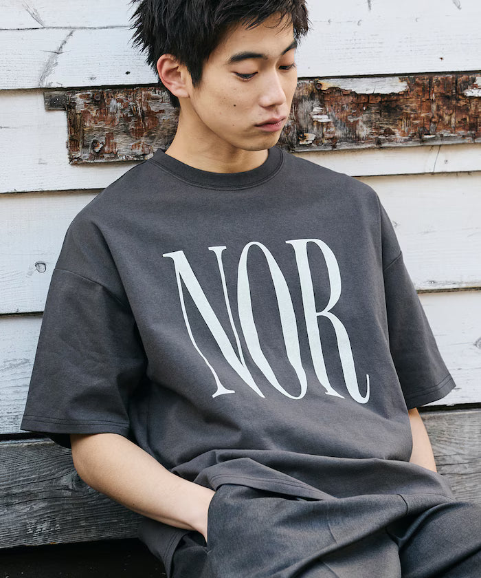 Big Silhouette Print Crew Neck T-Shirt / NOR 【Limited Release】 - Smoky Black