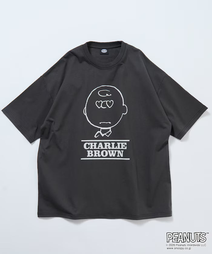 PEANUTS/Peanuts Custom Big Silhouette Crew Neck T-Shirt/Charlie Brown/Heart Eye [Limited Edition]