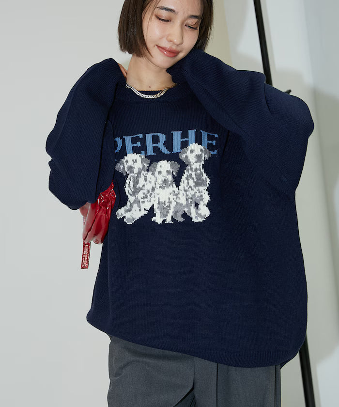 Dalmatian Dog Design Jacquard Knit Limited Edition