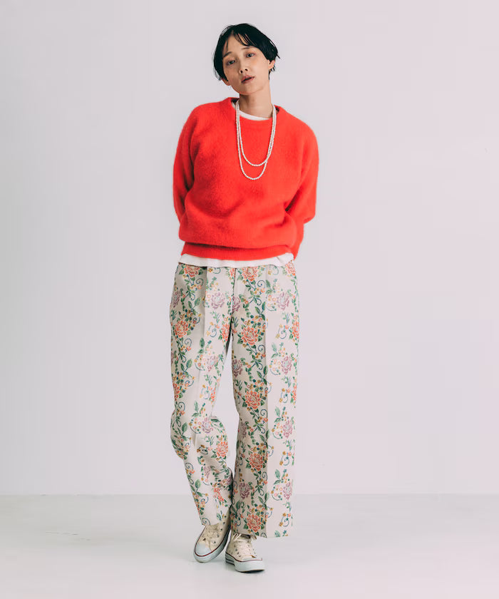 Flower Jacquard Wide Pants