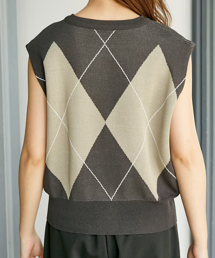 Summer Knit Argyle Vest Limited Edition