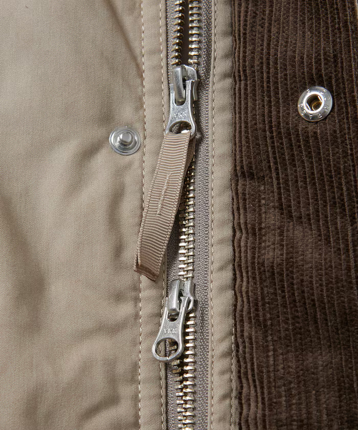Corduroy panel cotton nylon blouson