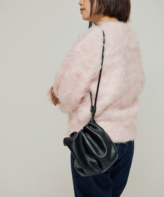 Leather 3WAY Kinchaku Bag / Cowhide / Water-resistant Leather