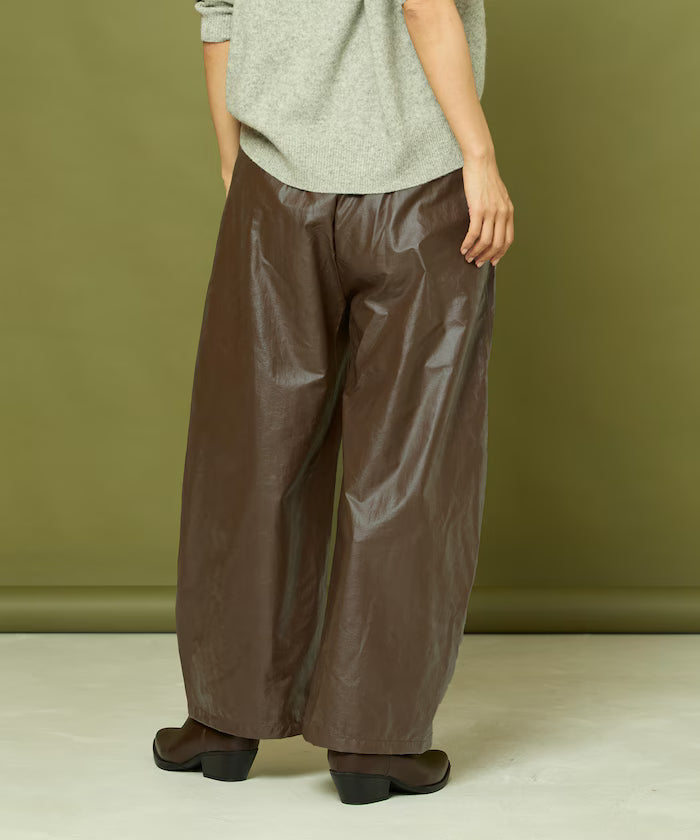 Leatherette Easy Tuck Pants