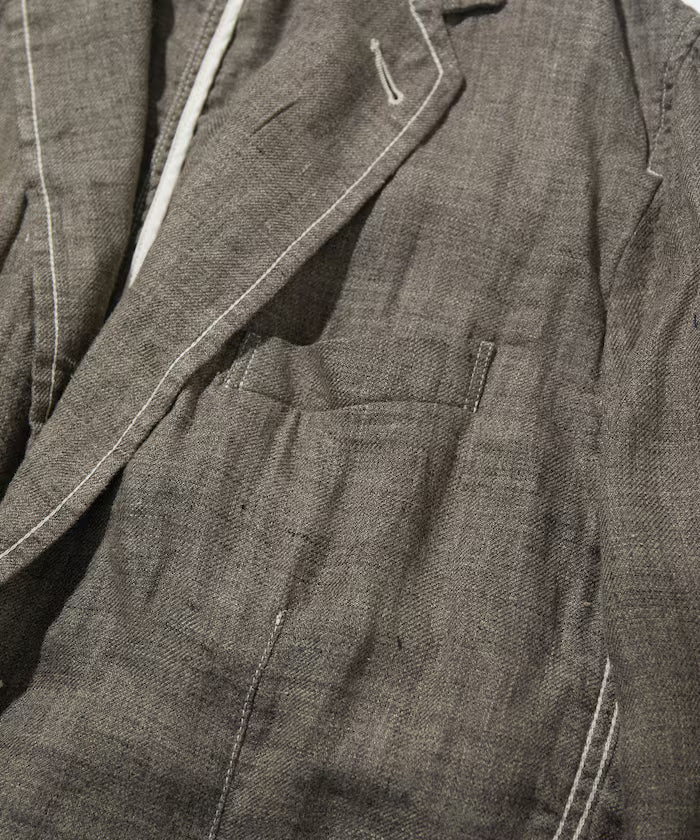French Linen Tweed Tailored Jacket