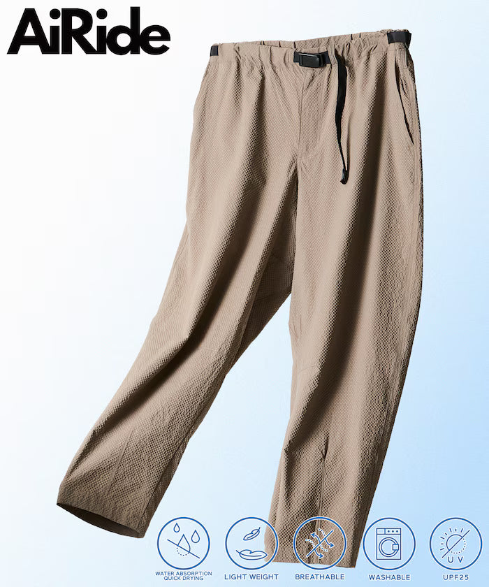 AiRide/Air Ride Wide Silhouette Sheer Sacker Packable Climbing Pants/Quick-Drying/UV Cut [Limited Release] - Beige