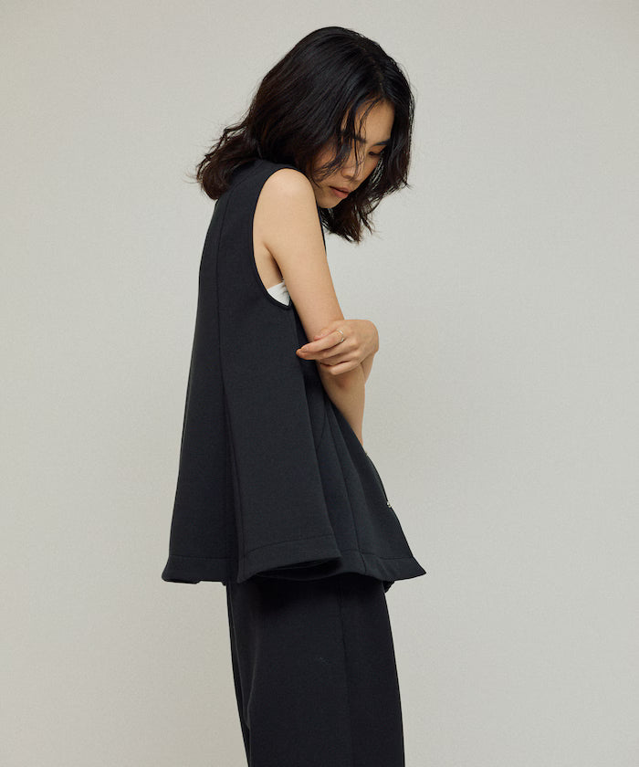 Cardboard Peplum V-Neck Vest