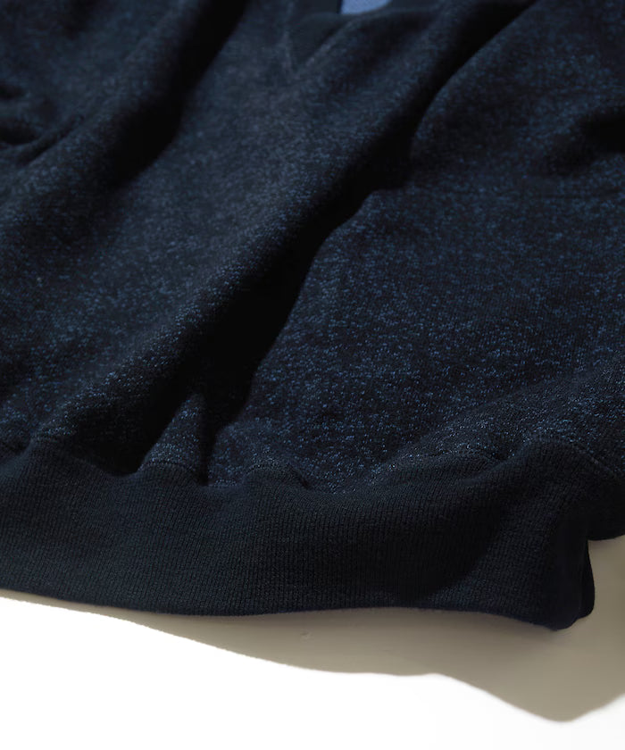 Merino Wool＋Cotton Loop Back V-neck Sweatshirt