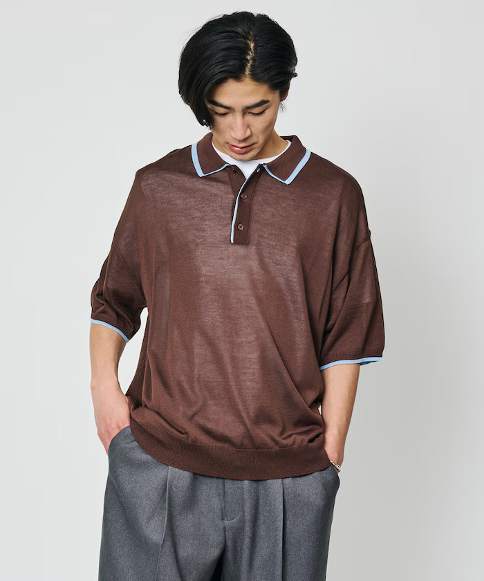 Limited Release Relaxed Fit Color Block Knit Polo Shirt