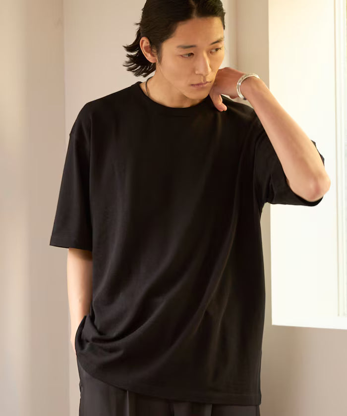 SUPER MERINO WOOL×INKEEP Crew Neck Short Sleeve T-Shirt