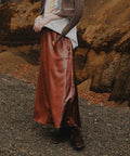 Heavy Satin Skirt - Dark Brown