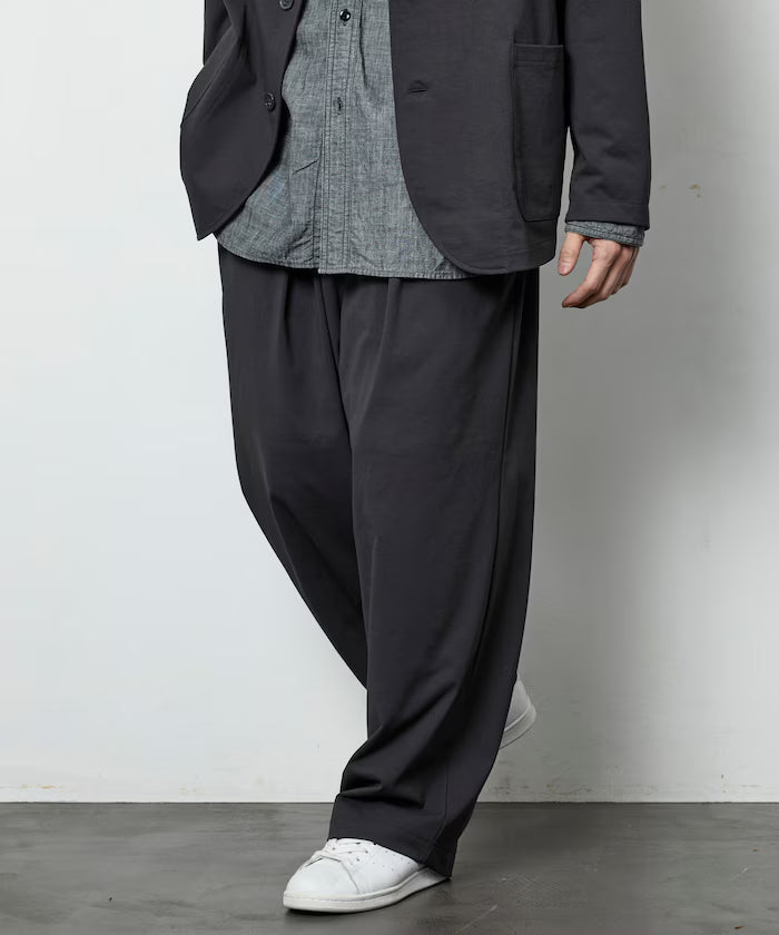 AIRDRY HIGH TECH YARN High-Performance Material Easy Wide Slacks Pants Relaxed Fit