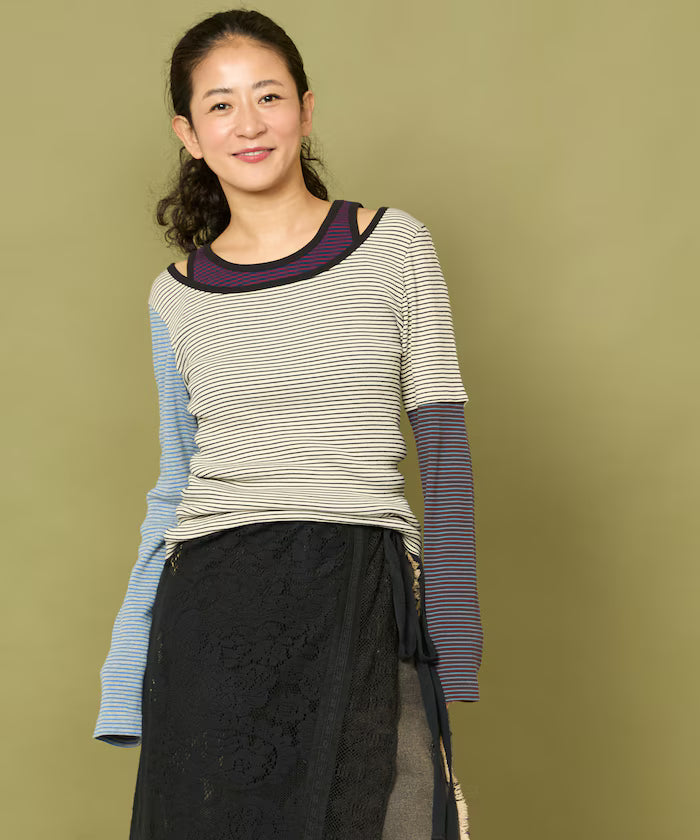 Healthknit Slim Stripe Tank T-Shirt SET