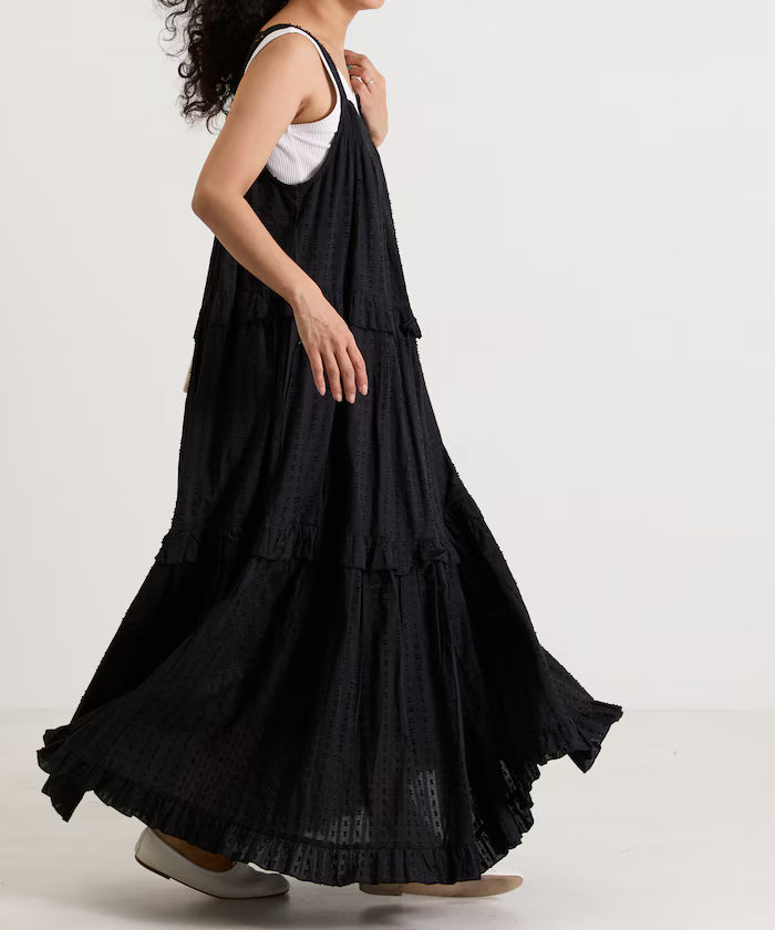 India Dobbie Tiered Frill Camisole Dress