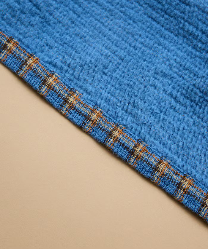 AUSTRALIAN COTTON Open Collar Check Shirt Short Sleeve