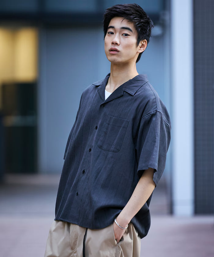 Relax Fit Relaxed Fit Shadow Stripe Open Color Shirt [Limited Release]