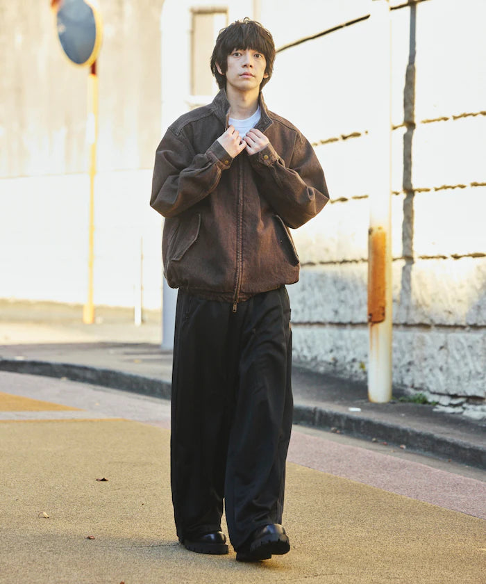 Relaxed Fit Harrington Denim Jacket
