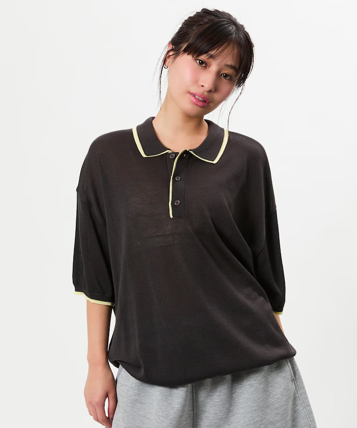 Limited Release Relaxed Fit Color Block Knit Polo Shirt