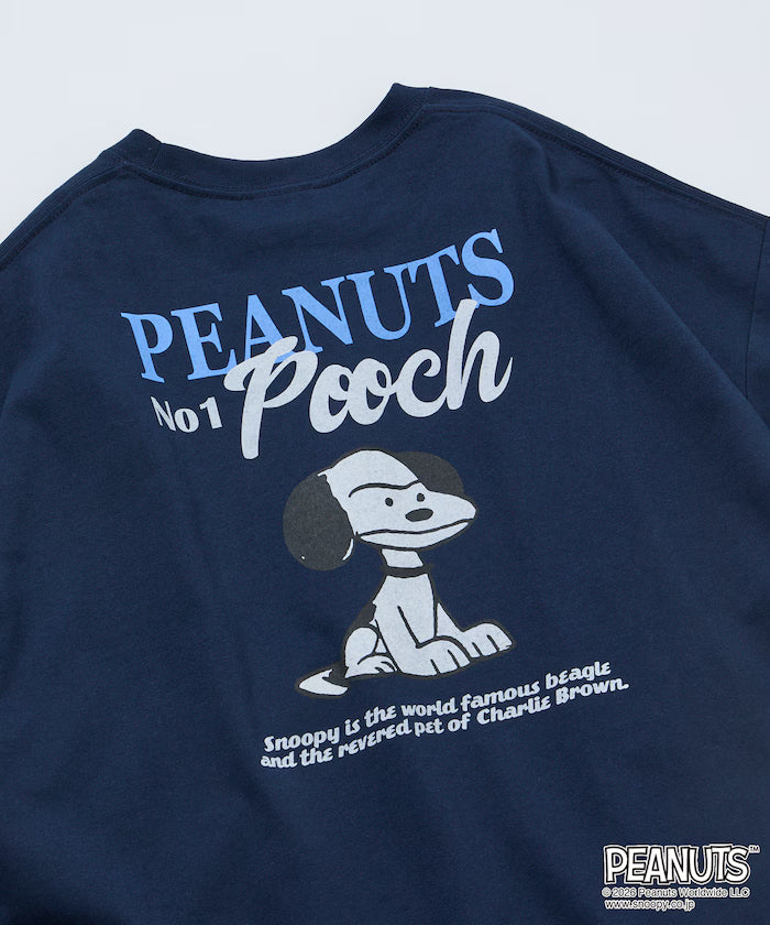 PEANUTS/Peanuts Exclusive Big Silhouette Back Print Crew Neck T-Shirt/POOCH [Limited Edition]