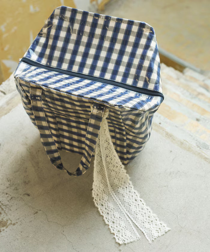 Laminated Big Tote Bag - Navy