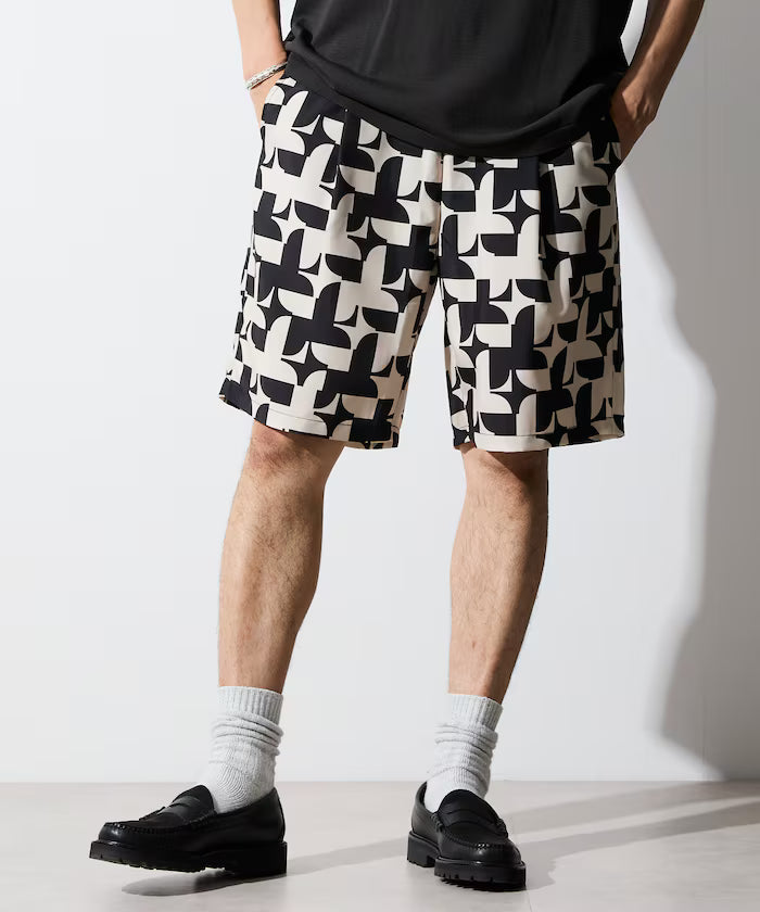 Pattern Easy Shorts / All-over Print Short Pants / Compatible with Setup - Off-White