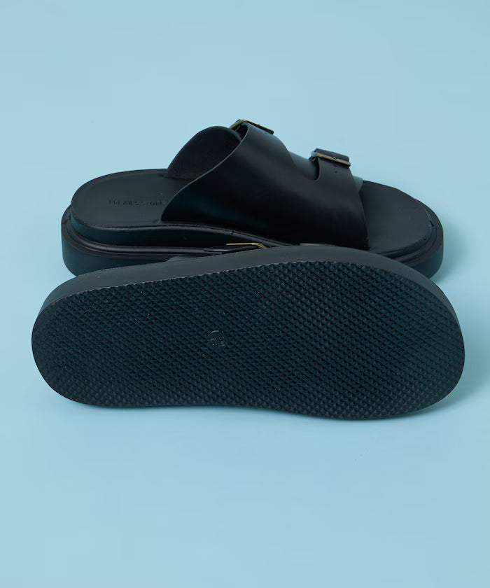 Double Monk Strap Leather Slide Sandals / Platform Sole [23~28cm] 【Limited Edition】