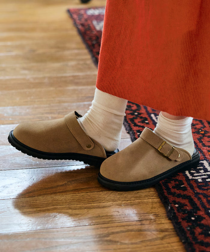 Limited Edition Leatherette SW 2way Clog Sandals with Backstrap - Beige