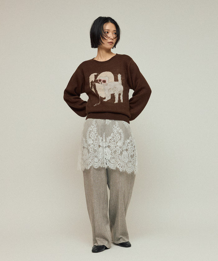 Sweat-like Animal Jacquard Knit