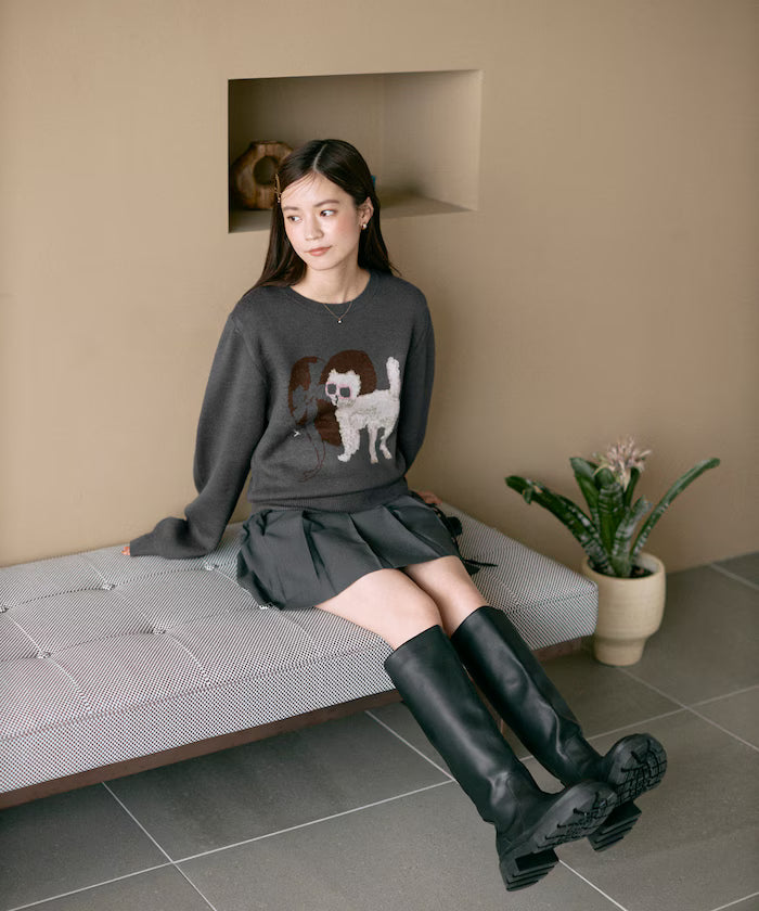 Sweat-like Animal Jacquard Knit