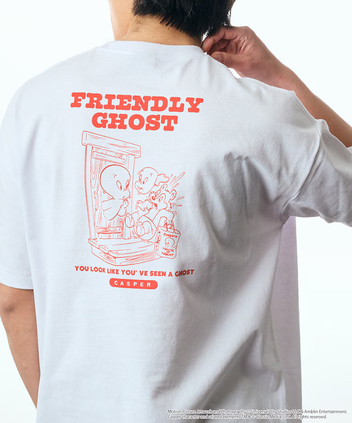 Casper the Friendly Ghost/キャスパー 別注 ビッグシルエット バックプリント クルーネックTシャツ 【限定展開】 - White