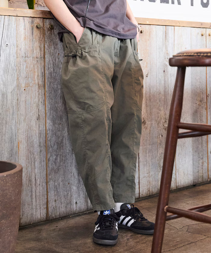 Wide Silhouette Barrel Leg Pocket Code Easy Cargo Pants [Limited Edition] - Olive