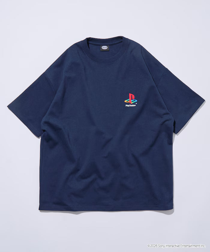 Big Silhouette Logo Back Print Crew Neck T-Shirt/PlayStation NEVER STOP 【Limited Edition】