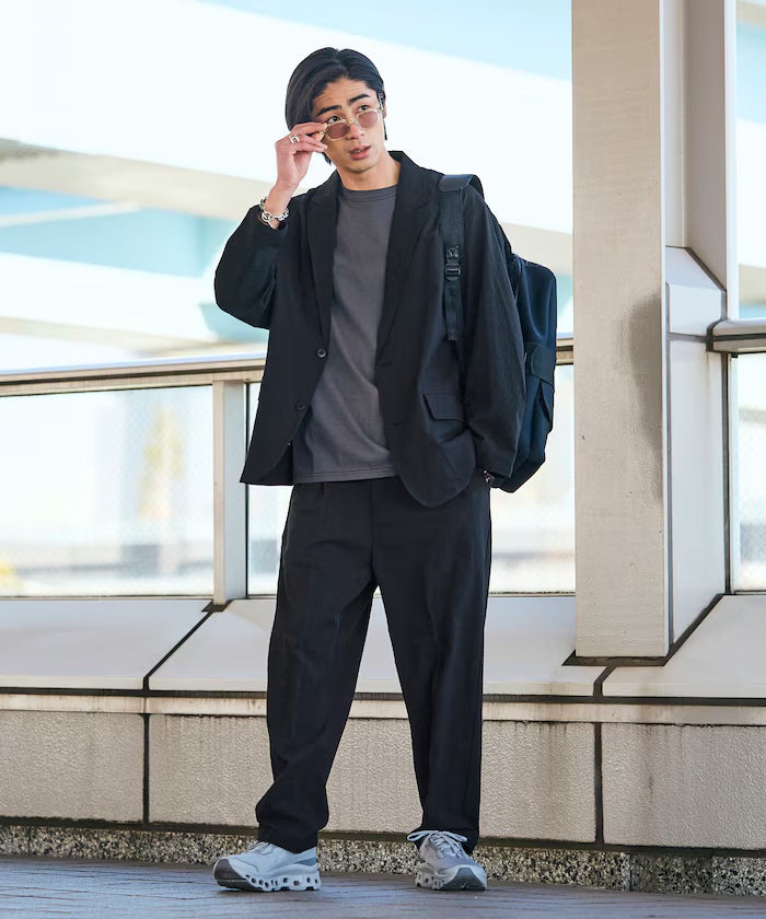 AiRide/AiRide Relax Fit Seersucker Setup/Tailored Jacket/Wide Slacks/Quick Dry/UV Cut 【Limited Release】